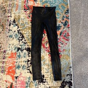 Black Spanx faux leather leggings